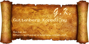 Guttenberg Koppány névjegykártya